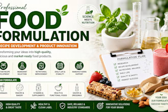 develop food technology and product formulation food formulation for specialist