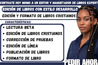formato del manuscrito, edición de desarrollo, edición de libros cristianos