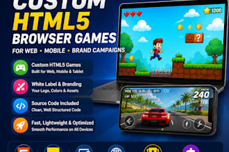 develop a 2d HTML5 web game, playable ad, web browser game for mobile or desktop