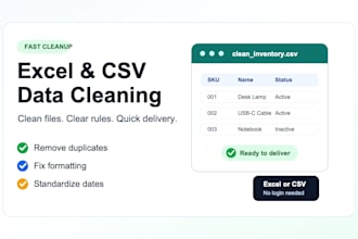 clean and format your excel or CSV data