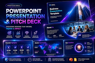 design powerpoint presentation and pitch deck company profile annual report