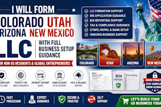 form colorado utah arizona new mexico llc with full business setup guidance