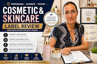 review cosmetic and skincare labels, label review for compliance