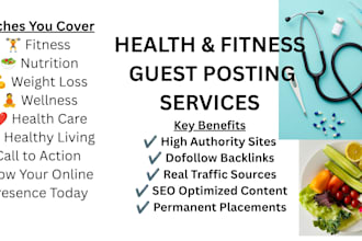 build high quality health,fitness and wellness backlinks