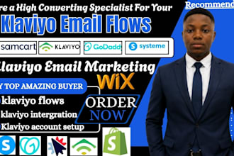 set up landing page,  email marketing  flows, email campaign setup, automation