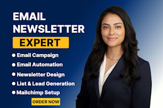 design email newsletter, mailchimp newsletter and email campaign