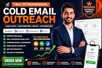 cold email outreach, lead generation, email copywriting and campaign setup