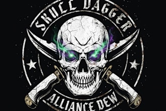 draw sharp and striking dagger logo for your brand