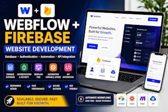build webflow website with firebase database auth, outseta, membership site, CRM