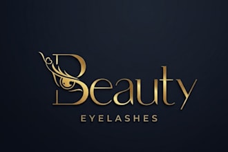 do branding hair, eyelashes, beauty salon and cosmetics logo