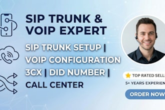 setup siptrunk, voip, 3cx, did number, ivr, call center system