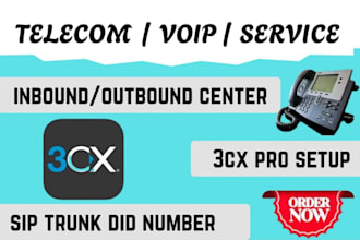 setup siptrunk, voip, 3cx, did number, ivr, call center system
