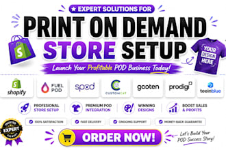 set up shopify print on demand fuel pod spod customcat gooten prodigi teeinblue