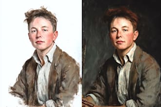 create luxury woman oil painting portrait elegant art