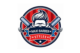 design mascot barber salon business logo