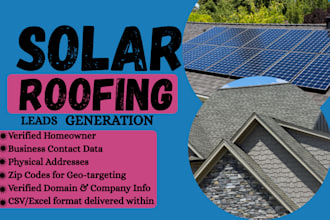 provide fresh verified solar leads roofing leads using google map scraping