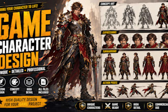 create character design concept art and turnaround sheet