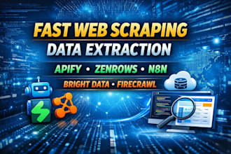 scrape and extract data on bright data, zenrow apify n8n firecrawl supabase