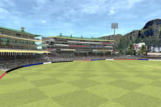 revamp 3d sport cricket stadium, sport complex, stadium arena, cricket facility