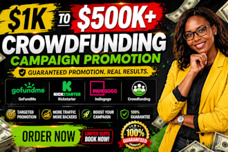 do guaranteed crowdfunding promotion for kickstarter gofundme indiegogo campaign