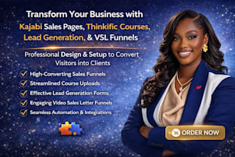 redesign kajabi sales page checkout thinkific courses upload lead generation vsl