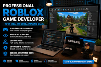 build full game creation, brainrot game, roblox game,roblox map, roblox scripter