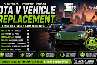 replace gta v vehicles, create fivem car mod, custom game mod setup and car wrap