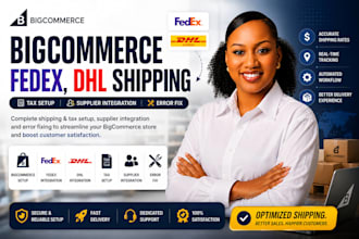 do bigcommerce fedex dhl shipping, tax shipping, supplier integration, error fix