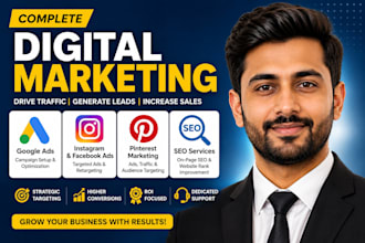 manage google ads instagram ads pinterest ads and seo professionally