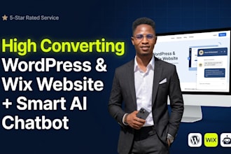 design a high converting wordpress or wix website with custom ai chatbot