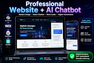 build professional squarespace wix wordpress website with ai chatbot