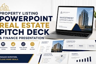 property listing powerpoint, real estate pitch deck finance presentation