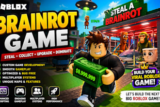 develop roblox brainrot game like steal a brainrot and grow a garden