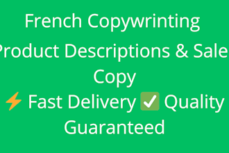 write compelling french copywriting and product descriptions