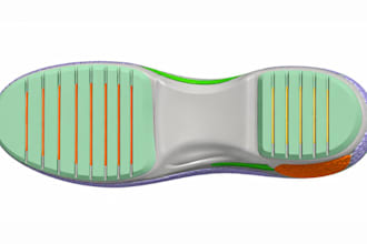 create shoe sole design, 3d modeling and rendering