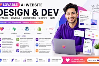 build lovable ai website design dev supabase loveable to worpress shopify n8n