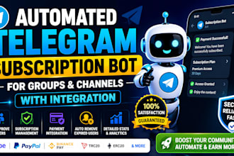 create an automated group and channel subscription telegram bot with integration