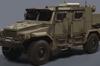 modify 3d military vehicle for game,realistic exterior car, amor model for print