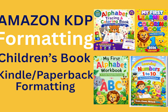 do children book formatting, paperback formatting, book editing, story book