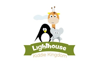 design mascot lighthouse kiddie kingdom logo