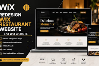 redesign wix restaurant website and wix website