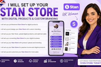 setup your stan store for digital product design, upload and marketing