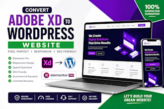 develop wordpress website from adobe xd design