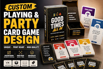 design custom party drinking card game, adult couples tabletop game and rulebook