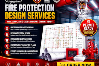 design fire protection, sprinkler, hydrant, emergency plans with nfpa compliance