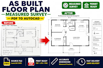as built floor plan measured survey autocad pdf very fast delivery