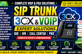 twilio telnyx sip trunk voip phone system did number freepbx asterisk ivr 3cx