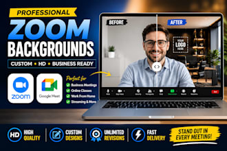 create custom google meet and zoom backgrounds