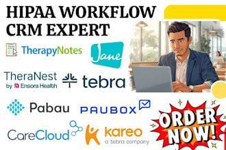 do hipaa workflow crm therapynotes theranest jane tebra paubox pabau carecloud