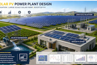 design solar pv power plant for irrigation, large scale solar farm, rooftop pv